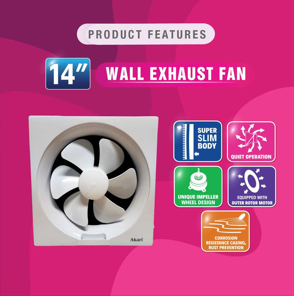 *Akari 14” Wall Exhaust Fan 47 Watts (AEF-14W)