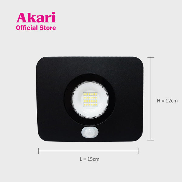 Akari 30W LED Flood Light with PIR sensor 6500K Daylight (AFLS-S30DL)