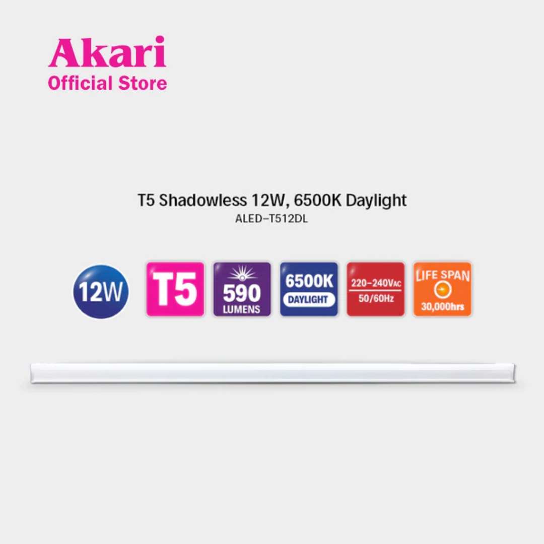 *Akari T5 Shadowless 12 Watts - Daylight (ALED-T512DL)