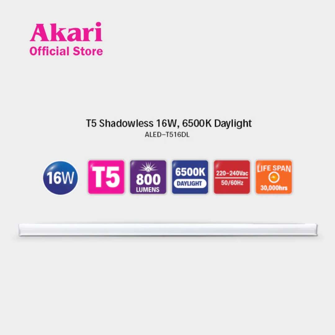 *Akari T5 Shadowless 16 Watts - Daylight (ALED-T516DL)