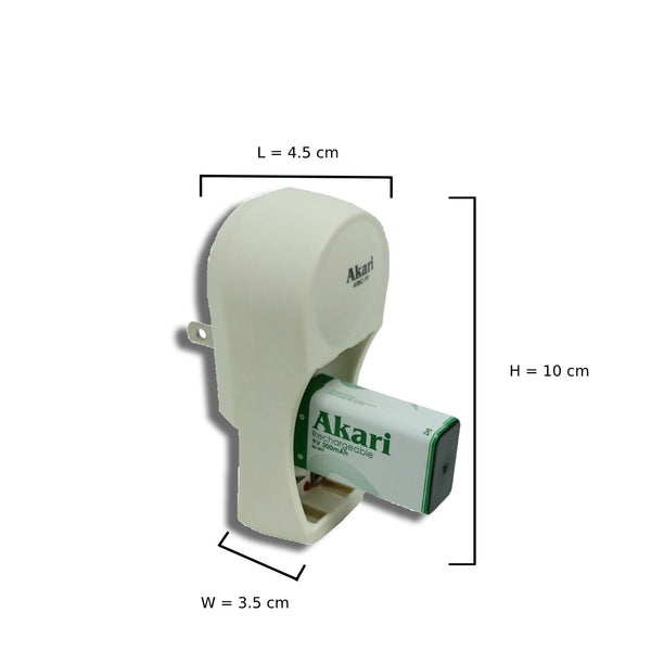 Akari 3 in 1 Mini Battery Charger With FREE1x9V Battery (ARBC-9V)