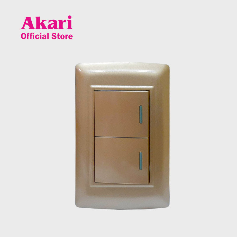Akari 1 Gang 1 Way Switch - Gold (AWD-101GI)