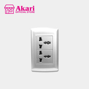 *Akari 2 Gang Multipurpose Outlet - White (AWD-204I)