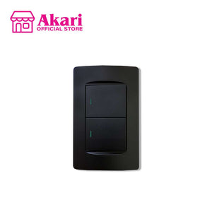 *Akari 2 Gang 1 Way Switch with Luminous  (AWD-Z8101-2(B)