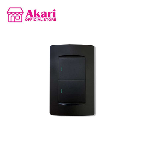 *Akari 2 Gang 1 Way Switch with Luminous  (AWD-Z8101-2(B)