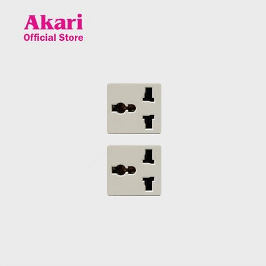 Akari 2 Gang Multi-Purpose Outlet,  250V, 16A (AWD-Z8204-A)