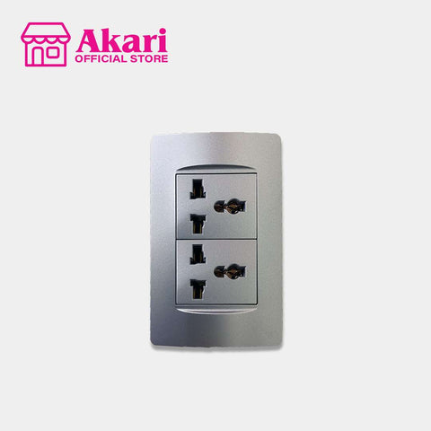 *Akari 2 Gang Multi-Purpose Outlet (AWD-Z8204(S))