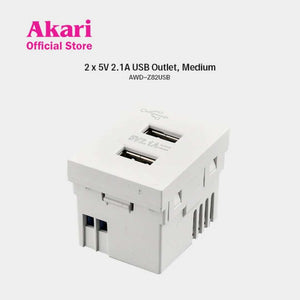 Akari 2 x 5V 2.1A USB Outlet, Medium (AWD-Z82USB)