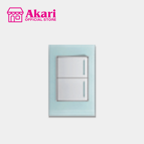 Akari 2 Gang 1 Way Switch - Glass (AWG-102)