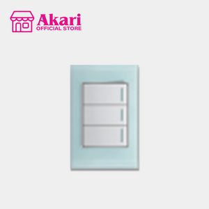 Akari 3 Gang 1 Way Switch - Glass (AWG-103)