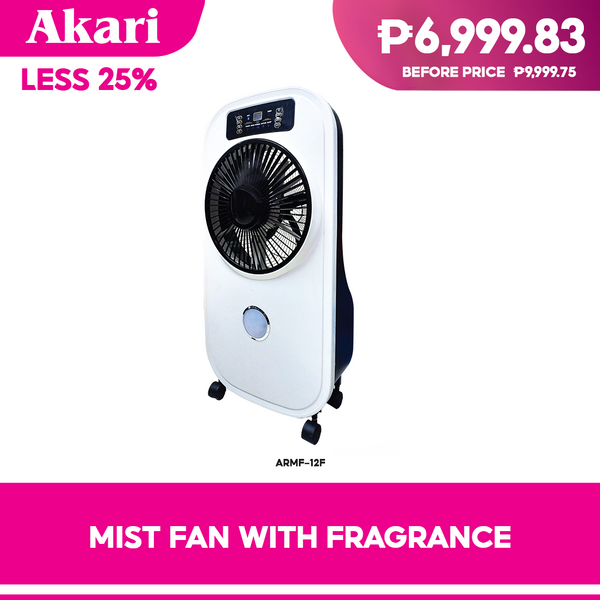Akari 12" Rechargeable Mist Fan with Fragrance (ARMF-12F)