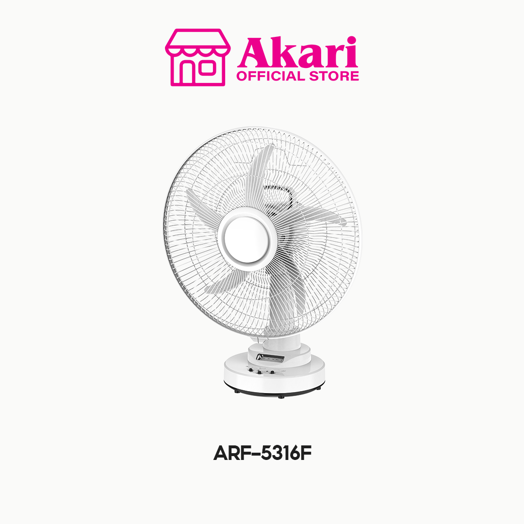Akari 16" Rechargeable Oscillating Fan w/ 18W COB LED (ARF-5316F)