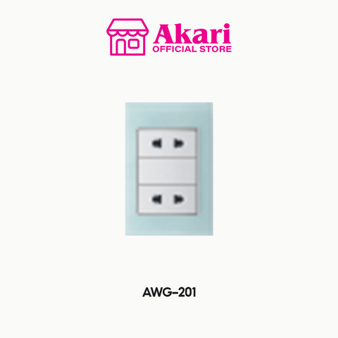 Akari 2 Gang Universal Socket - Glass (AWG-201)