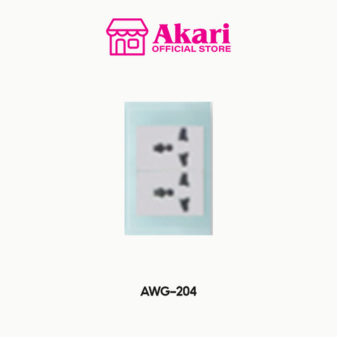 Akari Double Multipurpose Outlet - Glass (AWG-204)