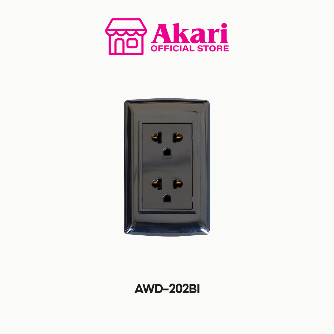 Akari Duplex Universal Ground Outlet (AWD-202BI)
