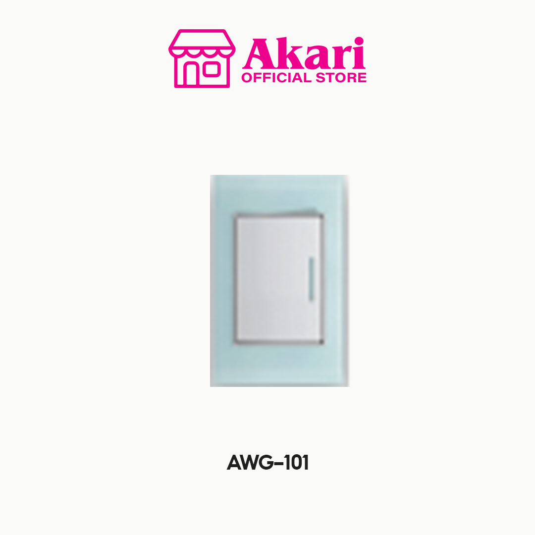 Akari 1 Gang 1 Way Switch - Glass (AWG-101)