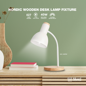 Akari Wooden Desk lamp fixture (ADL-N401W)