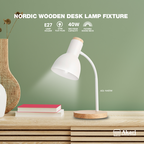 Akari Wooden Desk lamp fixture (ADL-N401W)