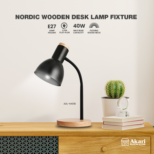 Akari Nordic Wooden Desk lamp fixture (ADL-N401B)