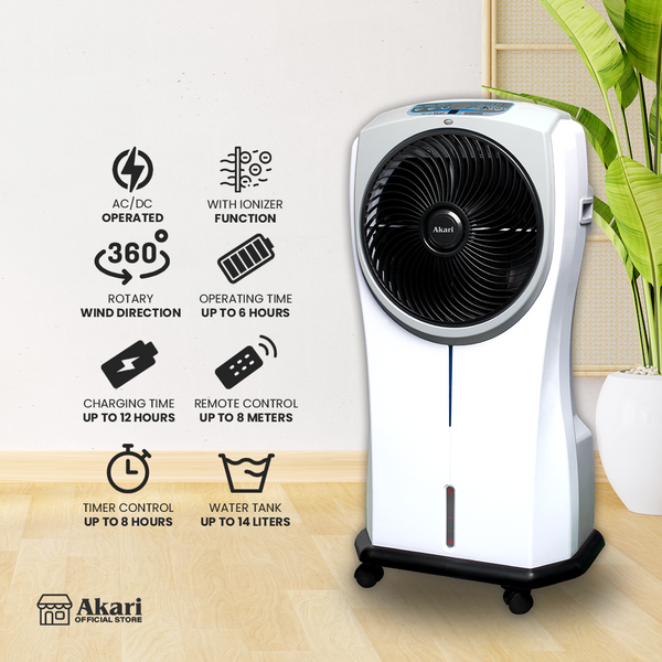 Akari Rechargeable Evaporative Air Cooler Fan with Ionizer (ARFC-3239)