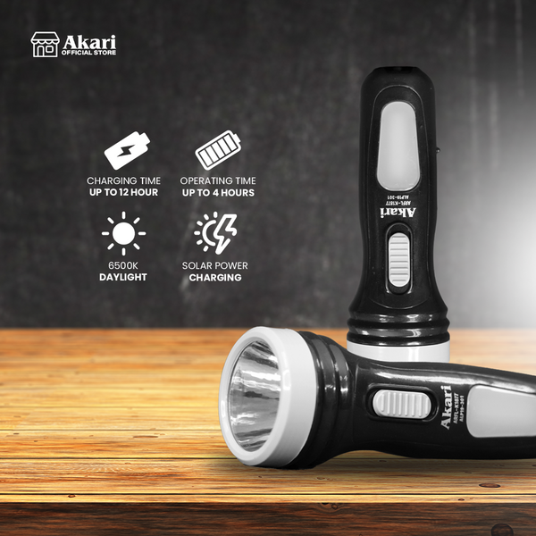 Akari  Rechargeable 2 in 1 Led Flashlight with Sidelight (ARFL-K1877)