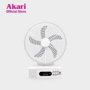 Akari 12 inch Rechargeable Fan with LED Light + FM Radio and Bluetooth Speaker (ARF-312)
